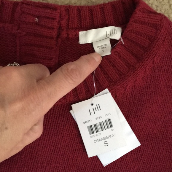 Cranberry, button back sweater from JJill - Picture 2 of 4